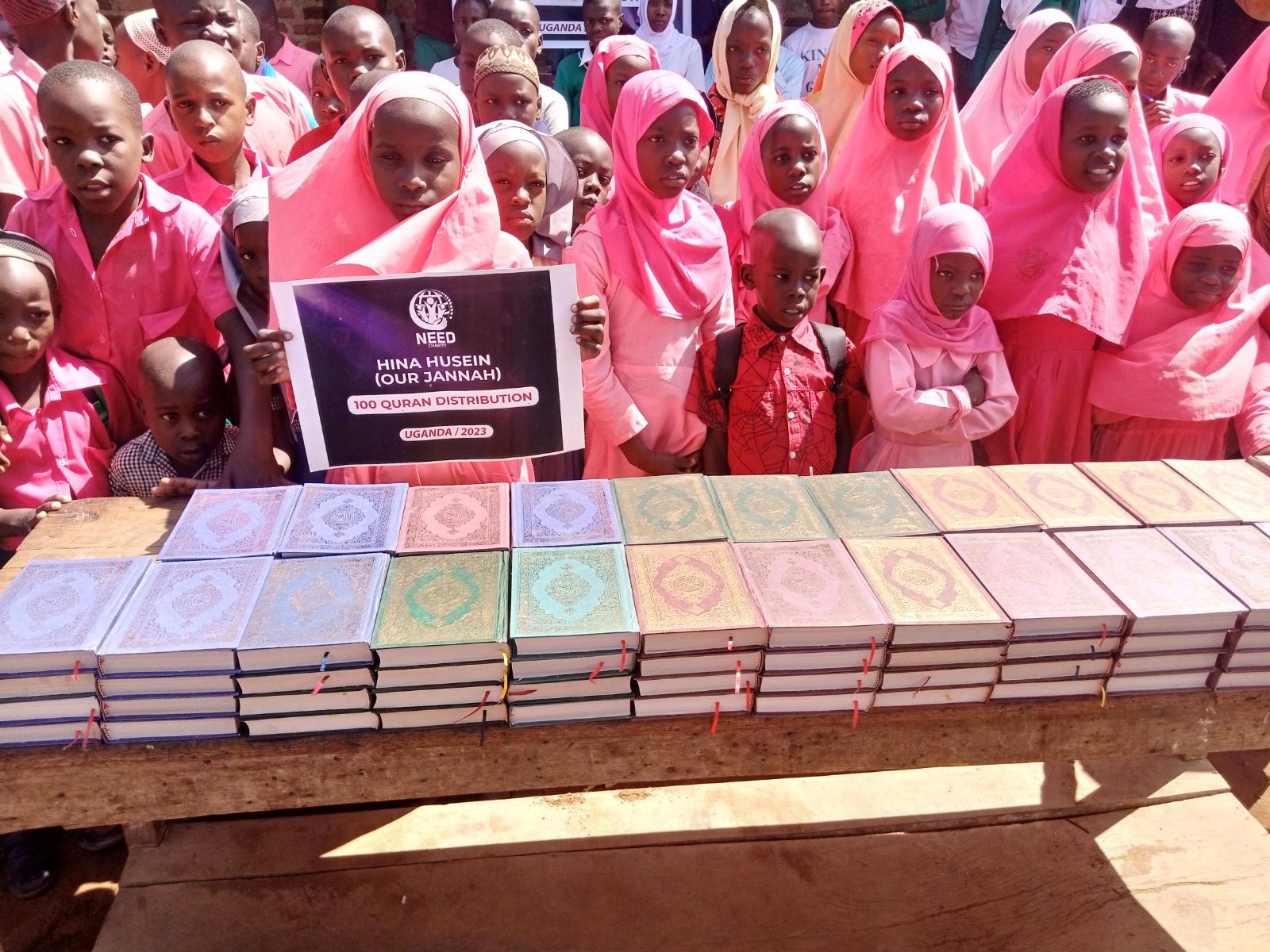 Students at an education support event